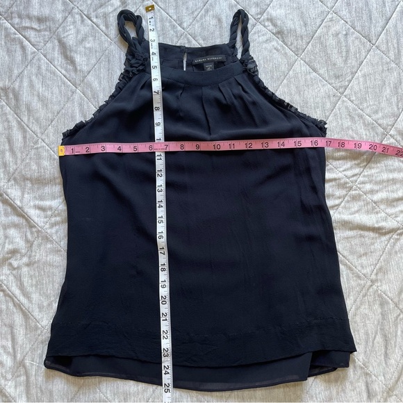 Banana Republic SILK Navy Blue Silk Blouse 4p - Picture 6 of 8